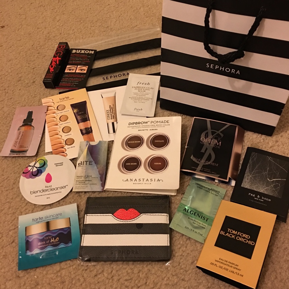 New Sephora VIBR Cardholder & 13 Samples